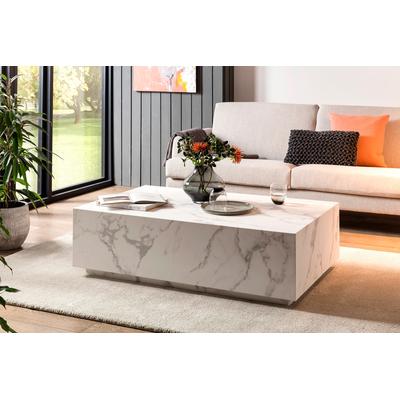 Couchtisch SALESFEVER "Almeria Beistelltisch B/T 120/75 cm", weiß (weiß marmoroptik), B:120cm H:35cm T:75cm, Tische, rechteckig 120x75 cm, in Marmoroptik foliert Image