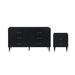 Stanton 2-Piece Modern Dresser and Nightstand Set with Full Extension Drawers and Solid Wood Legs in Black - Manhattan Comfort 2-NSDR-CHKD0602-BK