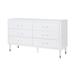 Stanton Modern Dresser with 6 Full Extension Drawers and Solid Wood Legs in White - Manhattan Comfort DR-CHKD0602-WH