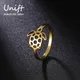 Unift Bague Tortue de Mer Porte-Bonheur en Acier Inoxydable Bijoux Géométriques Animaux Océan à