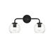 Elegant Lighting Genesis 19 Inch 2 Light Bath Vanity Light - LD7321W19BLK