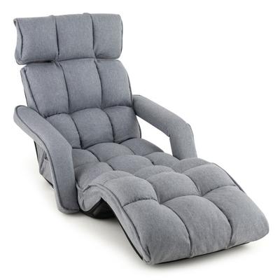 Costway 6-Position Adjustable Floor Chair with Adj...