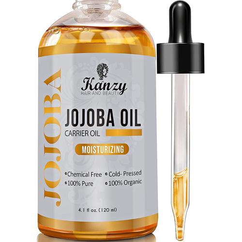 Kanzy Jojobaöl Bio Kaltgepresst 100% Rein Gold für Haut Haare Nägel 120 ml