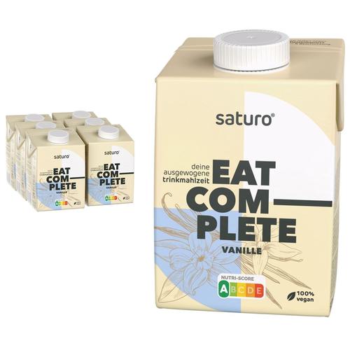 Saturo Trinknahrung Vegan Vanille | Astronautennahrung Mit Protein Trinkmahlzeit Nährstoffen 6×500 ml
