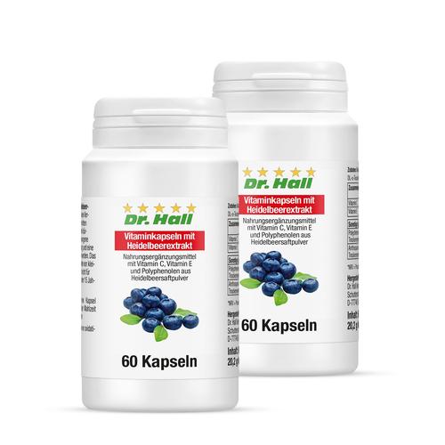 Dr. Hall Vitaminkapseln mit Heidelbeerextrakt 120 St Kapseln