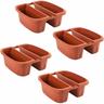 Klunia 40 - set di 4 balconiere doppie da 40cm con agganci regolabili e riserva d'acqua Terracotta