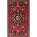 Hamedan Persian Vintage Area Rug Handmade Wool Carpet - 4'0"x 7'0"