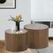 MDF Nesting Table Set Of 2, Handcraft Round Coffee Table for Iving Room/Leisure Area, Space-Saving, Versatility