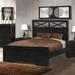 Cottage Creek Crescent Panel Bed in Dark Wood in Brown | 57 H x 64 W x 87 D in | Wayfair crescent-king-panel-bed-brown-composite