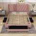 Latitude Run® Manza Queen Platform Bed Wood & /Upholstered/Linen in Pink | 41 H x 66 W x 86 D in | Wayfair 6FEA0CDDBADB485585C7D26AAE236968