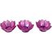 Bungalow Rose Pack Of 3 Coral Seashells Lotus Flower Votive Tea Light Candle Holders, Metal in Pink | 3 H x 5 W x 5 D in | Wayfair