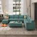 Green Sectional - Ebern Designs Edorta 137" Wide Right Hand Facing Modular Sectional w/ Ottoman Polyester | 34 H x 137 W x 112 D in | Wayfair