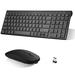 Rechargeable Wireless Keyboard Mouse UrbanX Slim Thin Low Profile Keyboard and Mouse Combo with Numeric Keypad Silent Keys for VivoBook FHD Laptop - Black