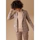 Sweatblazer ANISTON CASUAL Gr. 34, bunt (wollweiß, bordeau x, mais, rauchblau, dunkelbraun) Damen Blazer Jacken Mäntel