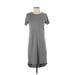 Zara TRF Casual Dress - High/Low Crew Neck Short sleeves: Gray Color Block Dresses - Women's Size Small