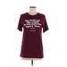 Canvas Short Sleeve T-Shirt: Burgundy Tops - Women's Size Medium