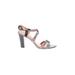 Via Spiga Heels: Gray Shoes - Women's Size 8 - Open Toe