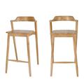 Lot de 2 chaises de bar en teck H75cm bois