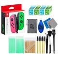 Joy-Con (L/R) Wireless Controllers for Nintendo Switch - Neon Pink/Neon Green With Cleaning Manual Kit Bolt Axtion Bundle Like New c