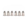 6pcs Bullet Shape External Thread Guitar String Caps Mounting Buckle Through Body Ferrules Bushing Parts Guitar Accessories (Silver)