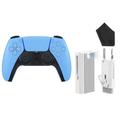 Pre-Owned Sony Play Station Dual Sense Wireless Controller Starlight Blue With Electric Cleaning Kit BOLT AXTION Bundle (Refurbished: Like New)