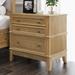 Natural Finish 3-Drawer Nightstand - Sleek Design