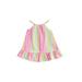 Suanret Kids Girls Summer Dress Sleeveless Off Shoulder Dress Striped Print Casual Party Princess Dress Rose Red Pink 2-3 Years