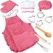 Dosaele Chef Set for Kids 11pcs Kitchen Costume Role Play Kits Girls Apron with Chef Hat Cooking Mitt and Cookie Cutters