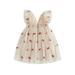 Licupiee Infant Girls Butterfly Pineapple Print Dress Summer Kid Baby Fly Sleeve V Neck A-line Dress Tutu Prom Gown Cute Clothes