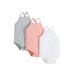 Licupiee Baby Girl Summer 3 Pack Jumpsuit Sleeveless Back Cross Strap Newborn Solid Color Romper Casual Bodysuit