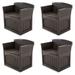 Suncast 31-Gallon Indoor & Outdoor Storage Patio Bench Chair Java (4 Pack)