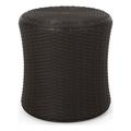 Noble House Olivo Outdoor Polypropylene Resin Patio Side Table in Dark Brown