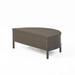 GDF Studio Harper Outdoor Wicker Half-Round Coffee Table Dark Brown