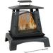 Sunnydaze Pagoda Style Steel with Black Finish Outdoor Fireplace - 32