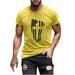 SOOMLON Men s US American Flag Shirt Vintage Independence Day 4th of July T-Shirt Print Pullover Fitness Sport T-Shirt Crewneck Short Sleeve Yellow XL