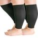 ChYoung 2 Pack Wide Calf Compression Sleeves for Women Men Plus Size Calf Leg Compression Sleeve Knee-High 20-30mHg for Varicose Vein Swelling Edema Travel Black 2XL Aosijia