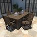 Alcott Hill® Kile Rectangular 6 - Person Outdoor Dining Set Plastic in Black | 98.5" D x 55.5" W x 38.3" H | Wayfair