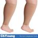 ChYoung 2 Pack Wide Calf Compression Sleeves for Women Men Plus Size Calf Leg Compression Sleeve Knee-High 20-30mHg for Varicose Vein Swelling Edema Travel Beige 5XL Aosijia