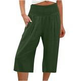 Palazzo Pants for Women Womens Cotton Linen Wide Leg Pants Plus Size High Waisted Pants Summer Casual Baggy Joggers Beach Trousers Pockets Womens Pants Dressy Casual