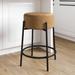 Ebern Designs Deantony Bar Stool Upholstered/Metal in Black/Brown | 24 H x 19 W x 19 D in | Wayfair 28D494F5EAC94FD1AE20EB9C7C35E390