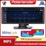 2013 new Polarlander 12-36 Voltage Wireless Apple Carplay Portable Car Stereo Android Auto 9.3 inch HD Touchscreen Portable Car Radio Receiver with Siri/Google assistance Bluetooth GPS Backup Camera