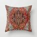 Boho Pillow Covers Carpet Pattern Decorative Pillow Cover Retro Rust Floral Throw Pillow Covers Linen Decorative Pillow Covers for Couch Living Room Sofa 18X18 in