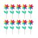 NUOLUX 10PCS 12CM Colorful Wood Handle Windmill Kindergarten Photo Windmill Props Cartoon Rural Windmills Decor Outdoor Area Windmill Decoration for Nursery Home Yard Garden