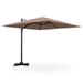 Arlmont & Co. Patio 9.5ft Square Cantilever Offset Hanging Umbrella 2-tier 360° Outdoor Navy in Brown | 98 H x 114 W x 114 D in | Wayfair