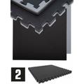 1.6qm Profi Fitnessmatte 2cm - 2er Set 90x90 Bodenschutzmatte für Fitnessgeräte - schwarz