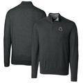 Men's Cutter & Buck Charcoal Los Angeles Rams Helmet Lakemont Tri-Blend Quarter-Zip Pullover Sweater