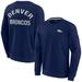 Unisex Fanatics Signature Navy Denver Broncos Super Soft Pullover Crew Sweatshirt