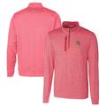 Men's Cutter & Buck Scarlet San Francisco 49ers Helmet Stealth Heathered Quarter-Zip Pullover Top