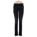 Express Jeans Jeans - Mid/Reg Rise Skinny Leg Denim: Black Bottoms - Women's Size 8 - Black Wash