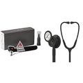 Heine mini 3000 FO otoscoop & 3M Littmann Classic III Stethoskop zur Überwachung, Black Edition Bruststück, schwarzer Schlauch, 69 cm, 5803